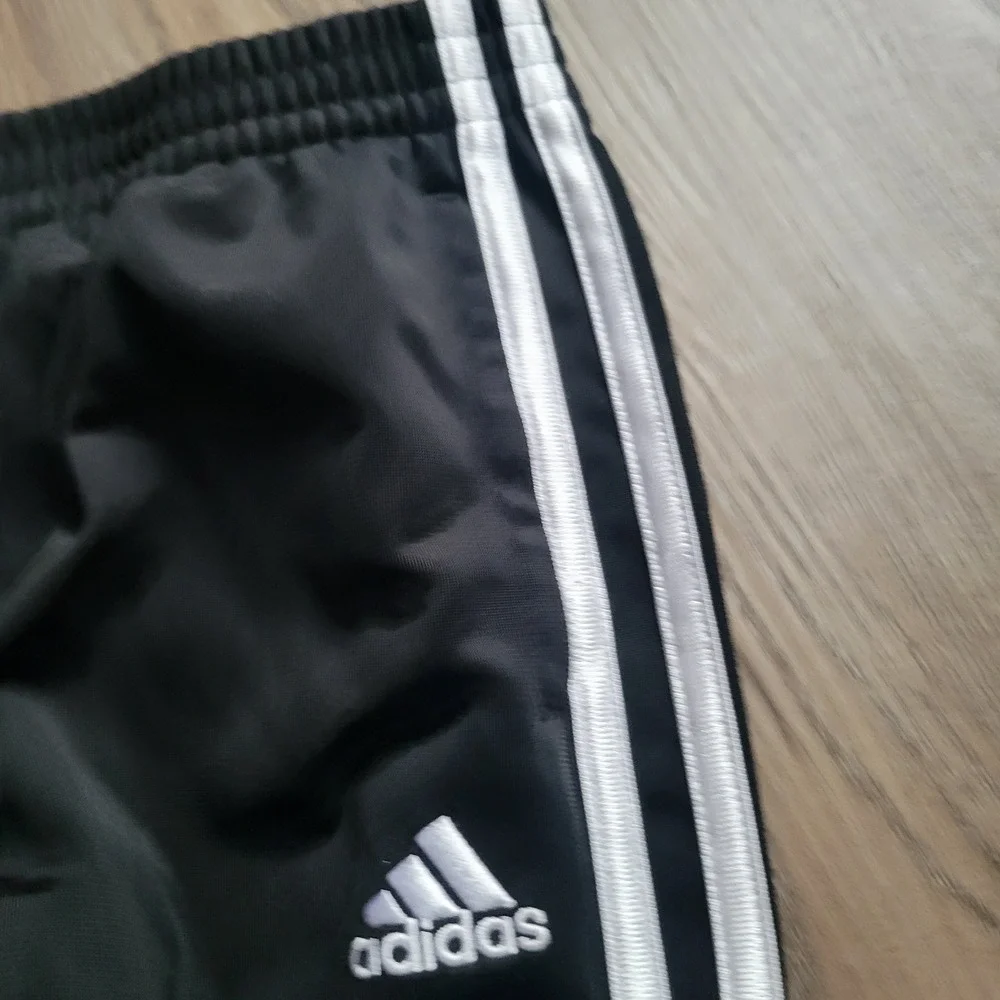 Adidas Joggers Kids Size 4 Black White 3-Stripe Track Pants AK0252 Activewear